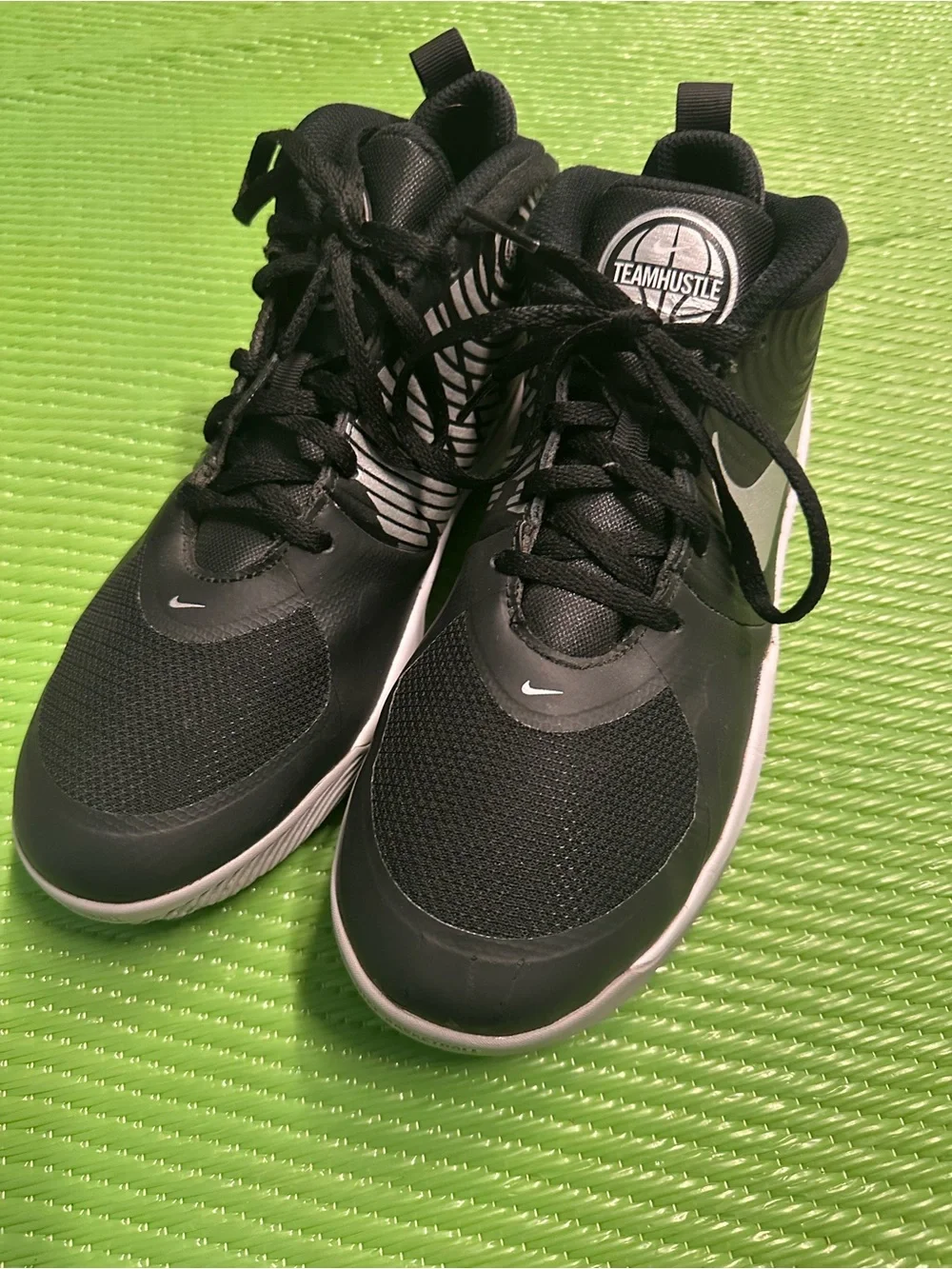 Nike Kids Black and White High-Top Basketball Sneakers